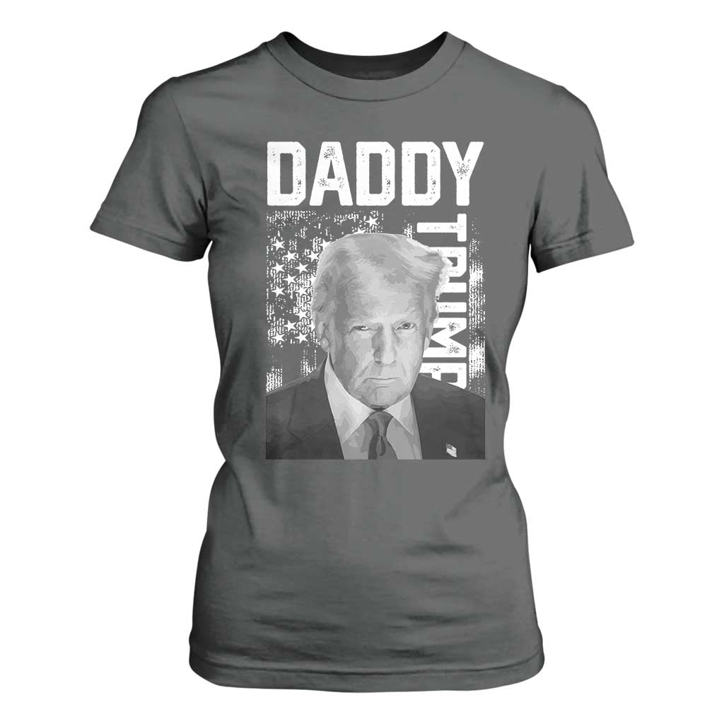 Daddy Trump T Shirt For Women Patriotic American Flag TS02 Dark Heather Print Your Wear