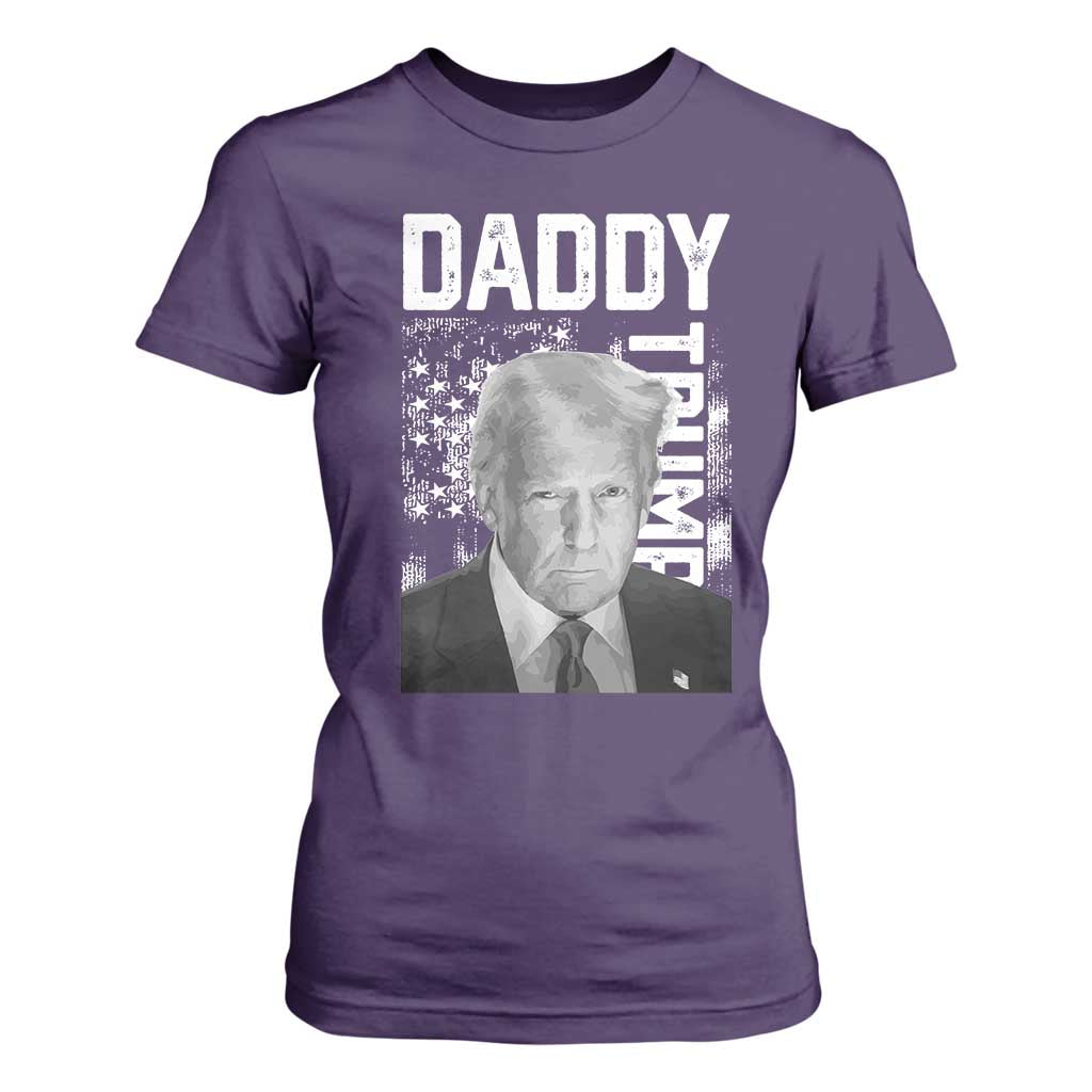 Daddy Trump T Shirt For Women Patriotic American Flag TS02 Purple Print Your Wear