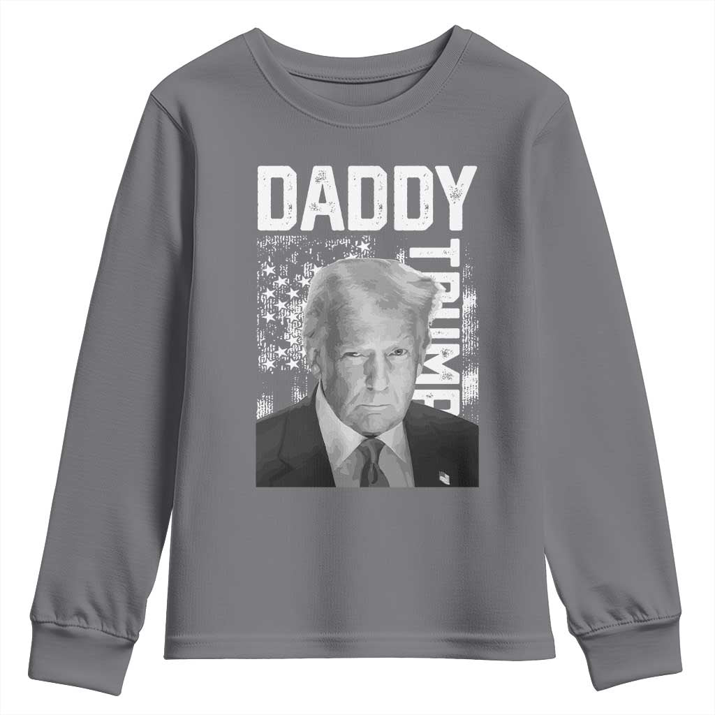 Daddy Trump Youth Sweatshirt Patriotic American Flag TS02 Charcoal Print Your Wear