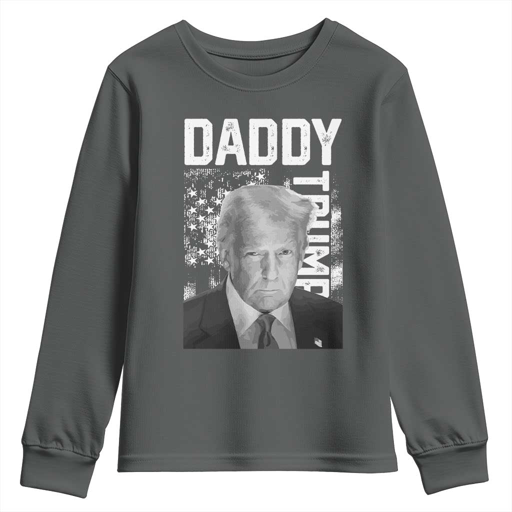 Daddy Trump Youth Sweatshirt Patriotic American Flag TS02 Dark Heather Print Your Wear