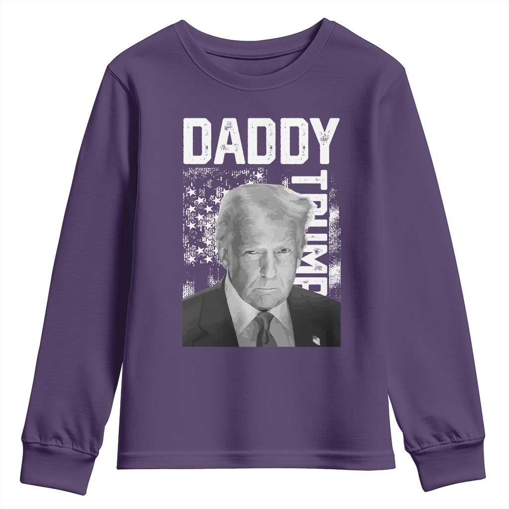 Daddy Trump Youth Sweatshirt Patriotic American Flag TS02 Purple Print Your Wear