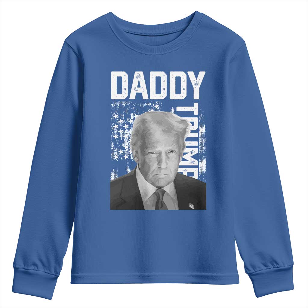 Daddy Trump Youth Sweatshirt Patriotic American Flag TS02 Royal Blue Print Your Wear