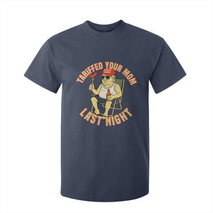 Funny Trump Tariff Daddy BBQ T Shirt For Kid Tariffed Your Mom Last Night Political Cookout Meme TS02 Navy Print Your Wear