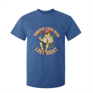Funny Trump Tariff Daddy BBQ T Shirt For Kid Tariffed Your Mom Last Night Political Cookout Meme TS02 Royal Blue Print Your Wear