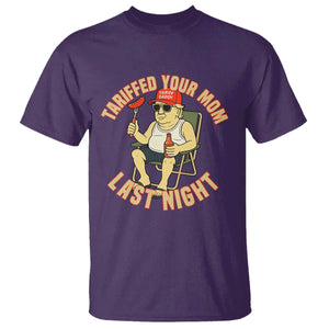 Funny Trump Tariff Daddy BBQ T Shirt Tariffed Your Mom Last Night Political Cookout Meme TS02 Purple Print Your Wear