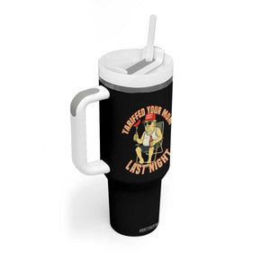 Funny Trump Tariff Daddy BBQ Tumbler With Handle Tariffed Your Mom Last Night Political Cookout Meme TS02 Print Your Wear