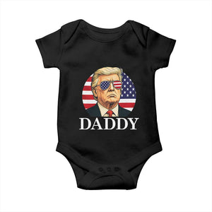 Patriotic Trump Daddy Baby Onesie American Flag Sunglasses TS02 Black Print Your Wear