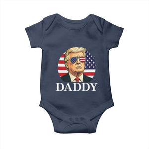 Patriotic Trump Daddy Baby Onesie American Flag Sunglasses TS02 Navy Print Your Wear