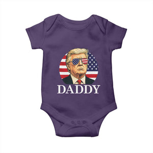 Patriotic Trump Daddy Baby Onesie American Flag Sunglasses TS02 Purple Print Your Wear