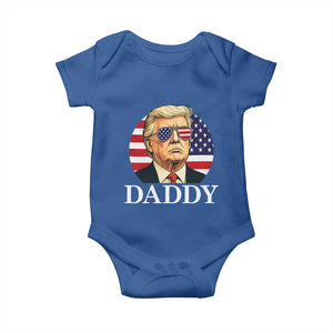 Patriotic Trump Daddy Baby Onesie American Flag Sunglasses TS02 Royal Blue Print Your Wear