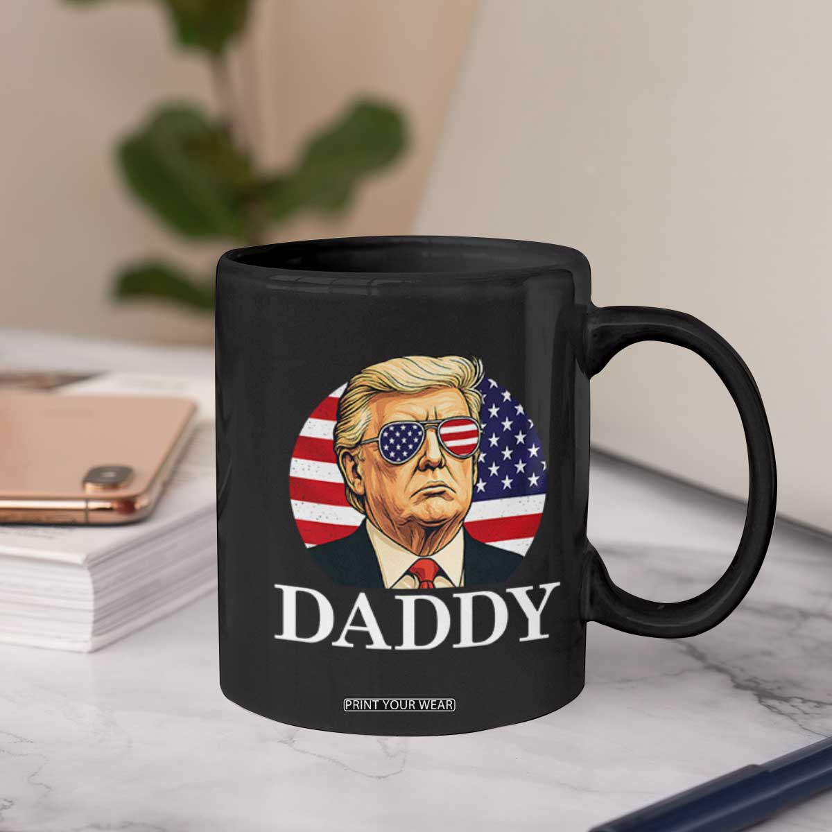 Patriotic Trump Daddy Coffee Mug American Flag Sunglasses TS02 Print Your Wear