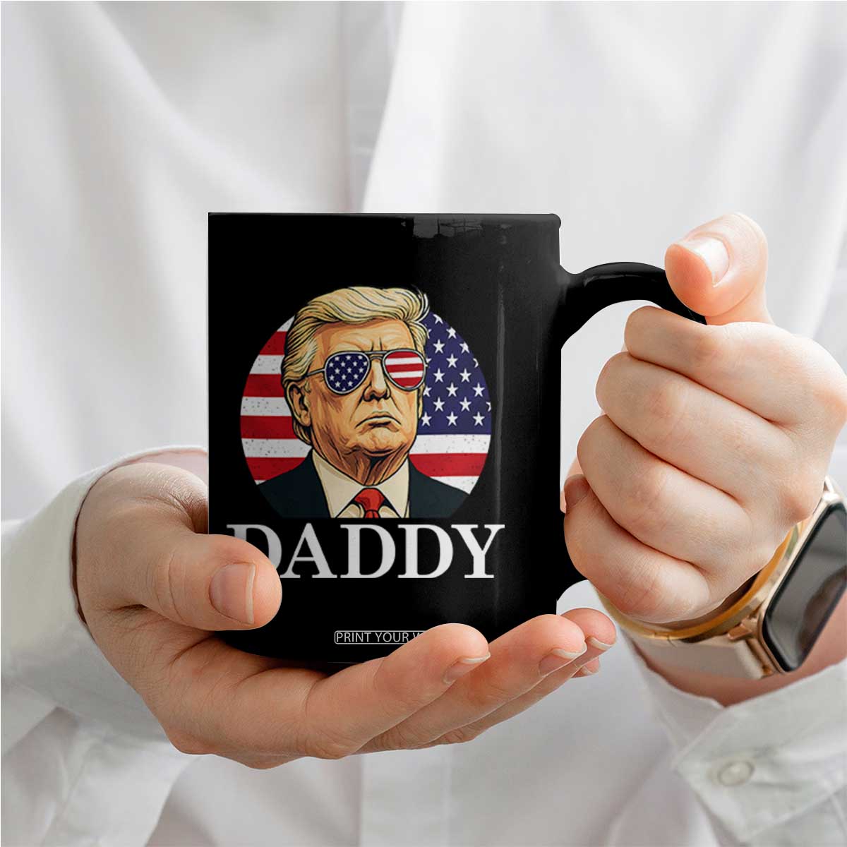 Patriotic Trump Daddy Coffee Mug American Flag Sunglasses TS02 Print Your Wear