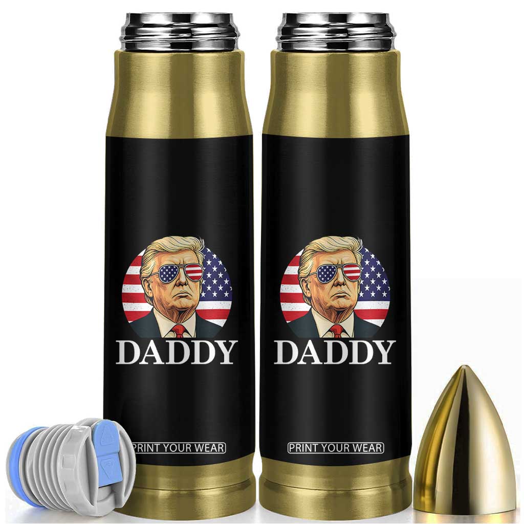 Patriotic Trump Daddy Bullet Tumbler American Flag Sunglasses TS02 Black Print Your Wear