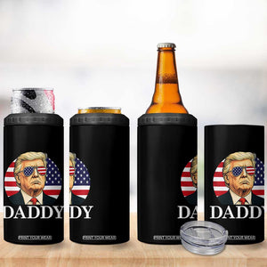 Patriotic Trump Daddy 4 in 1 Can Cooler Tumbler American Flag Sunglasses TS02 Print Your Wear