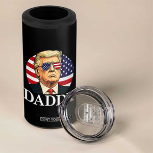 Patriotic Trump Daddy 4 in 1 Can Cooler Tumbler American Flag Sunglasses TS02 Print Your Wear