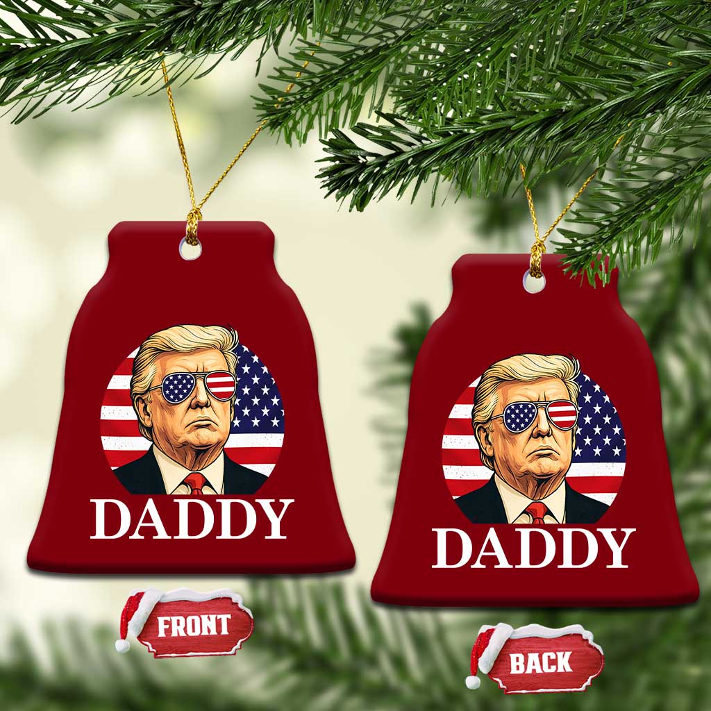 Patriotic Trump Daddy Ceramic Ornament American Flag Sunglasses TS02 Print Your Wear