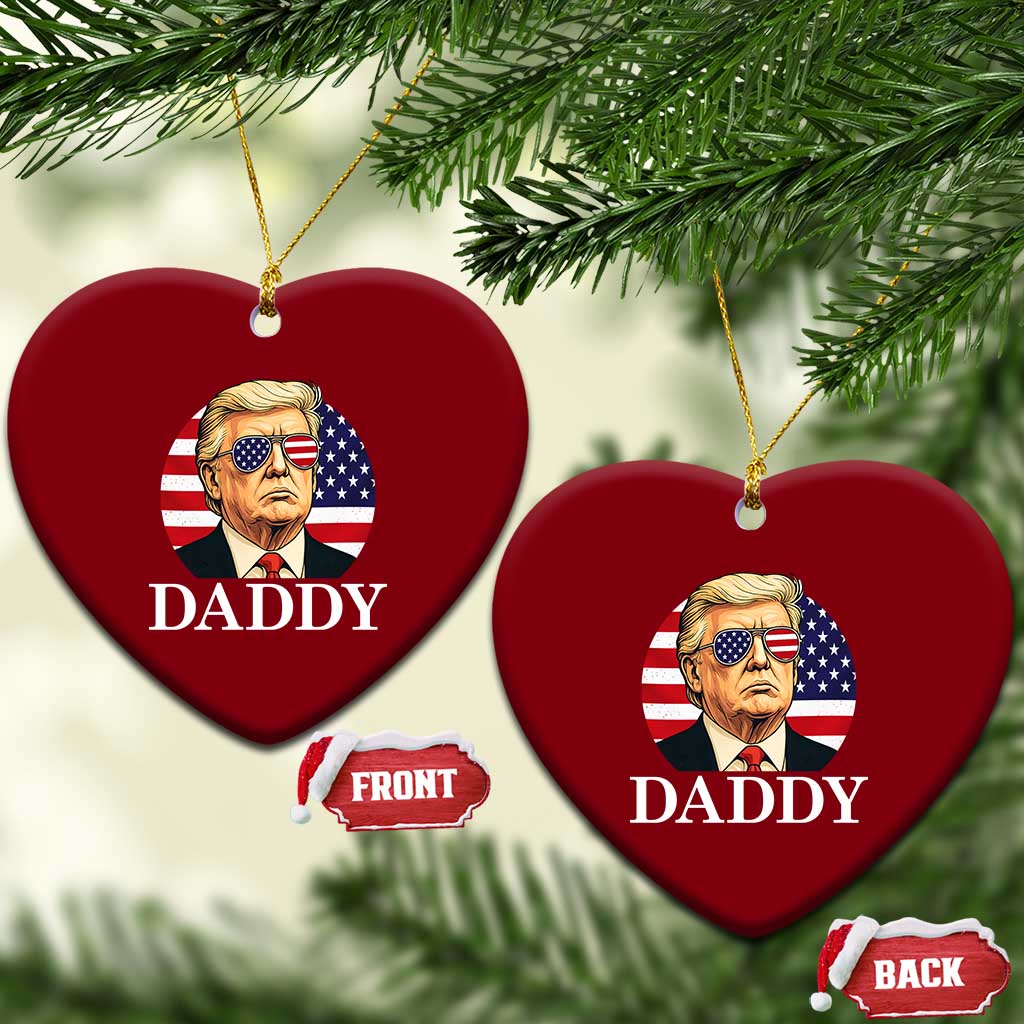 Patriotic Trump Daddy Ceramic Ornament American Flag Sunglasses TS02 Print Your Wear