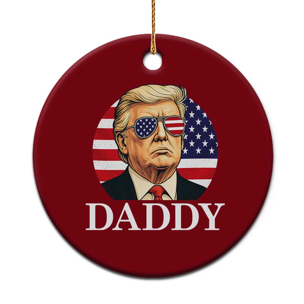Patriotic Trump Daddy Ceramic Ornament American Flag Sunglasses TS02 1pc Red Print Your Wear