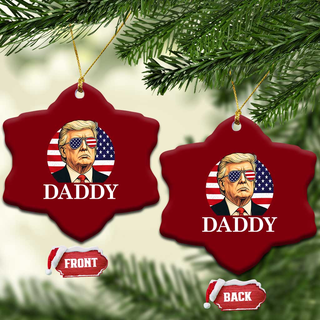 Patriotic Trump Daddy Ceramic Ornament American Flag Sunglasses TS02 Print Your Wear