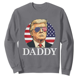 Patriotic Trump Daddy Sweatshirt American Flag Sunglasses TS02 Charcoal Print Your Wear