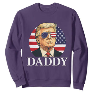 Patriotic Trump Daddy Sweatshirt American Flag Sunglasses TS02 Purple Print Your Wear