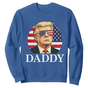 Patriotic Trump Daddy Sweatshirt American Flag Sunglasses TS02 Royal Blue Print Your Wear