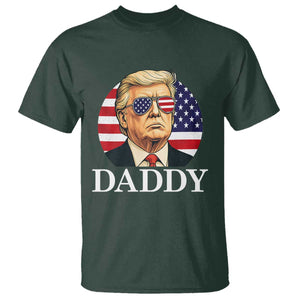 Patriotic Trump Daddy T Shirt American Flag Sunglasses TS02 Dark Forest Green Print Your Wear