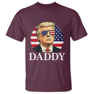 Patriotic Trump Daddy T Shirt American Flag Sunglasses TS02 Maroon Print Your Wear