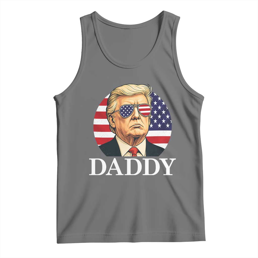 Patriotic Trump Daddy Tank Top American Flag Sunglasses TS02 Black Heather Print Your Wear