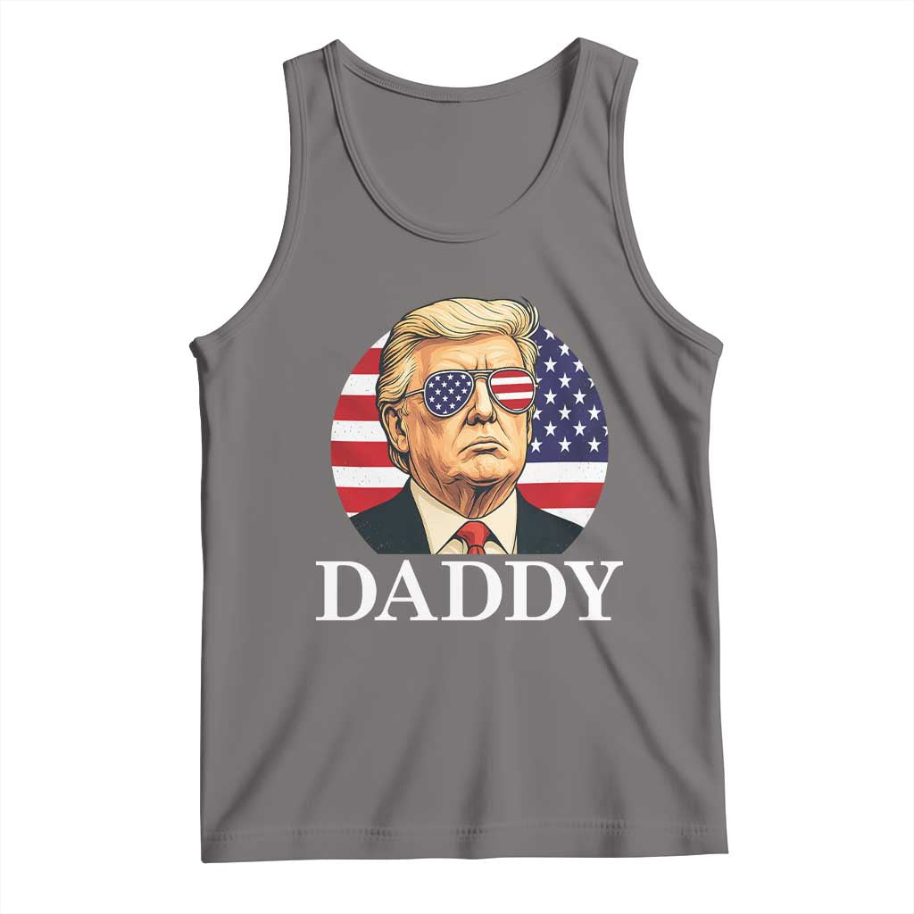 Patriotic Trump Daddy Tank Top American Flag Sunglasses TS02 Deep Heather Print Your Wear