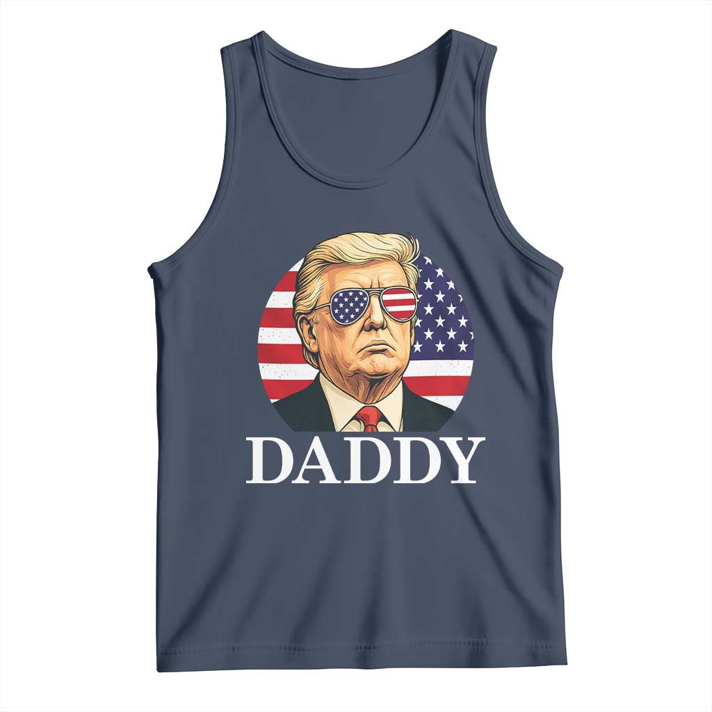 Patriotic Trump Daddy Tank Top American Flag Sunglasses TS02 Navy Print Your Wear