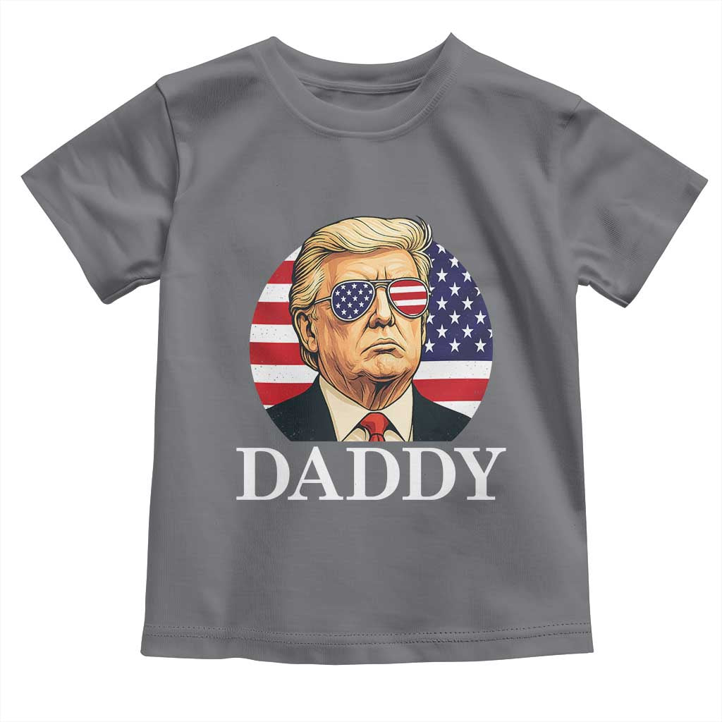 Patriotic Trump Daddy Toddler T Shirt American Flag Sunglasses TS02 Charcoal Print Your Wear