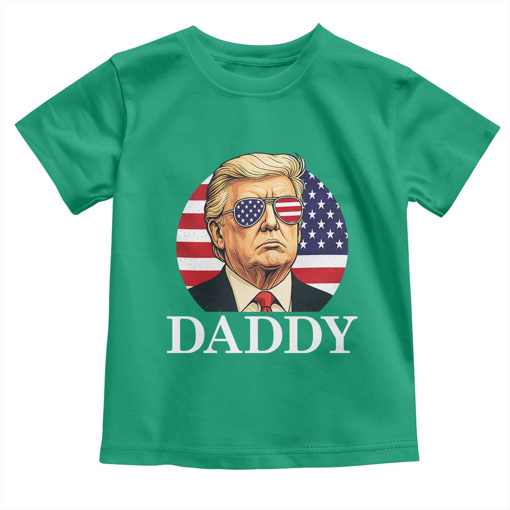 Patriotic Trump Daddy Toddler T Shirt American Flag Sunglasses TS02 Irish Green Print Your Wear