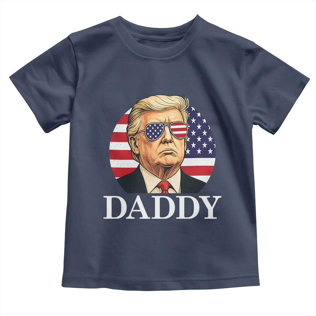 Patriotic Trump Daddy Toddler T Shirt American Flag Sunglasses TS02 Navy Print Your Wear