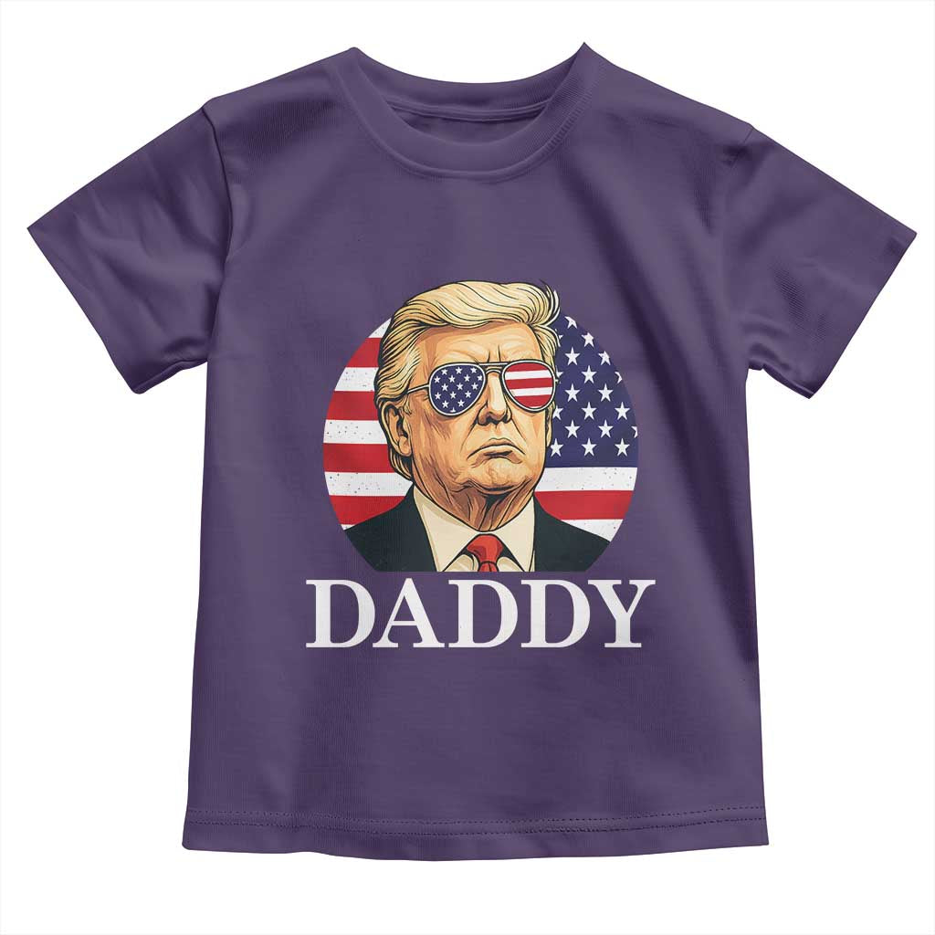 Patriotic Trump Daddy Toddler T Shirt American Flag Sunglasses TS02 Purple Print Your Wear