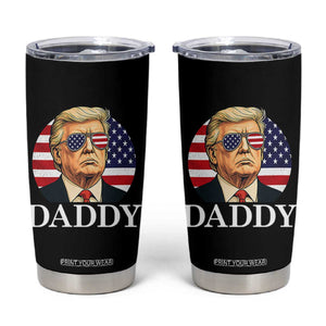 Patriotic Trump Daddy Tumbler Cup American Flag Sunglasses TS02 Black Print Your Wear
