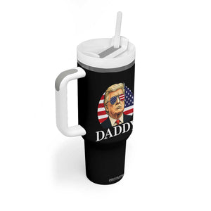 Patriotic Trump Daddy Tumbler With Handle American Flag Sunglasses TS02 Print Your Wear