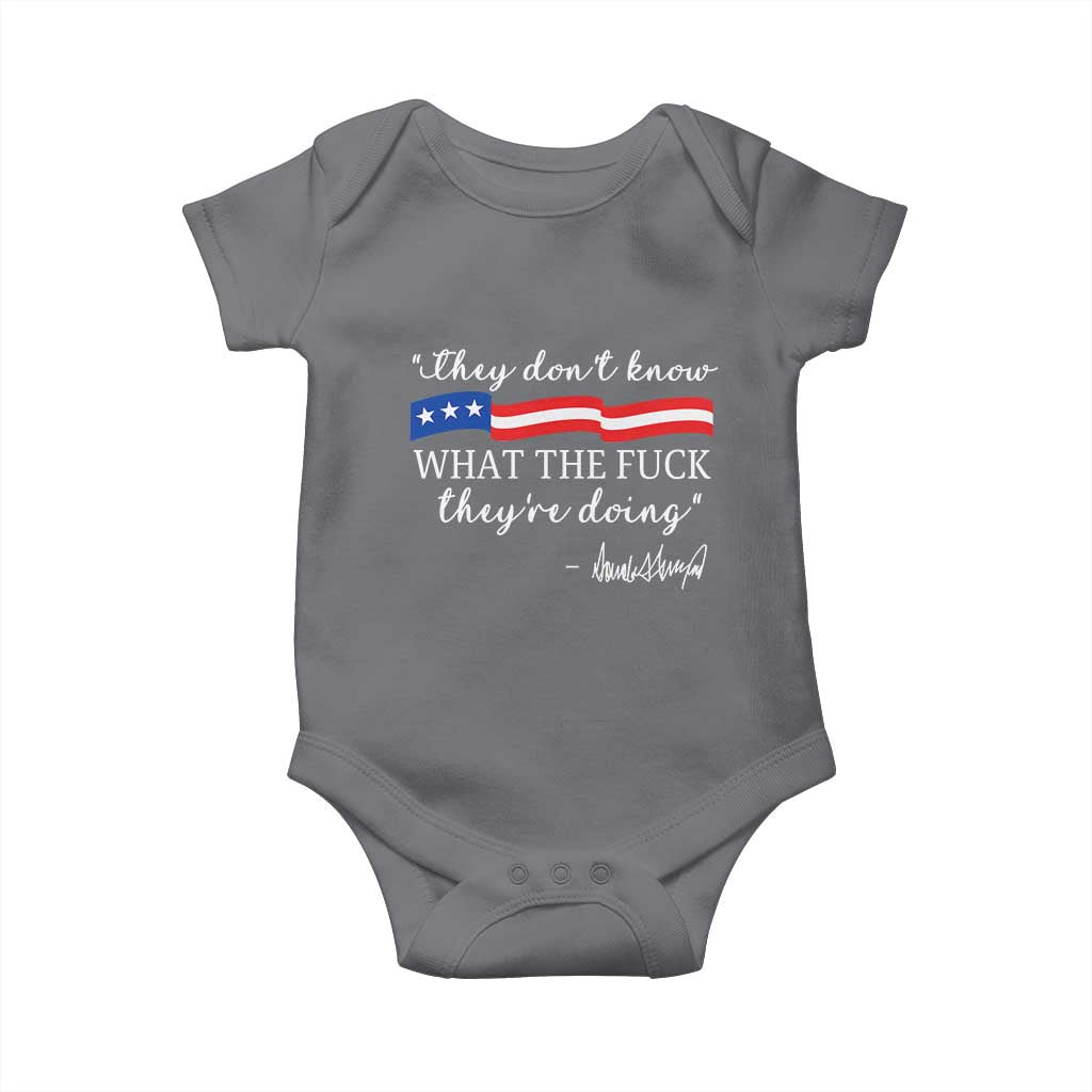 They Dont Know WTF They Are Doing Baby Onesie Red White Blue TS02 Charcoal Print Your Wear