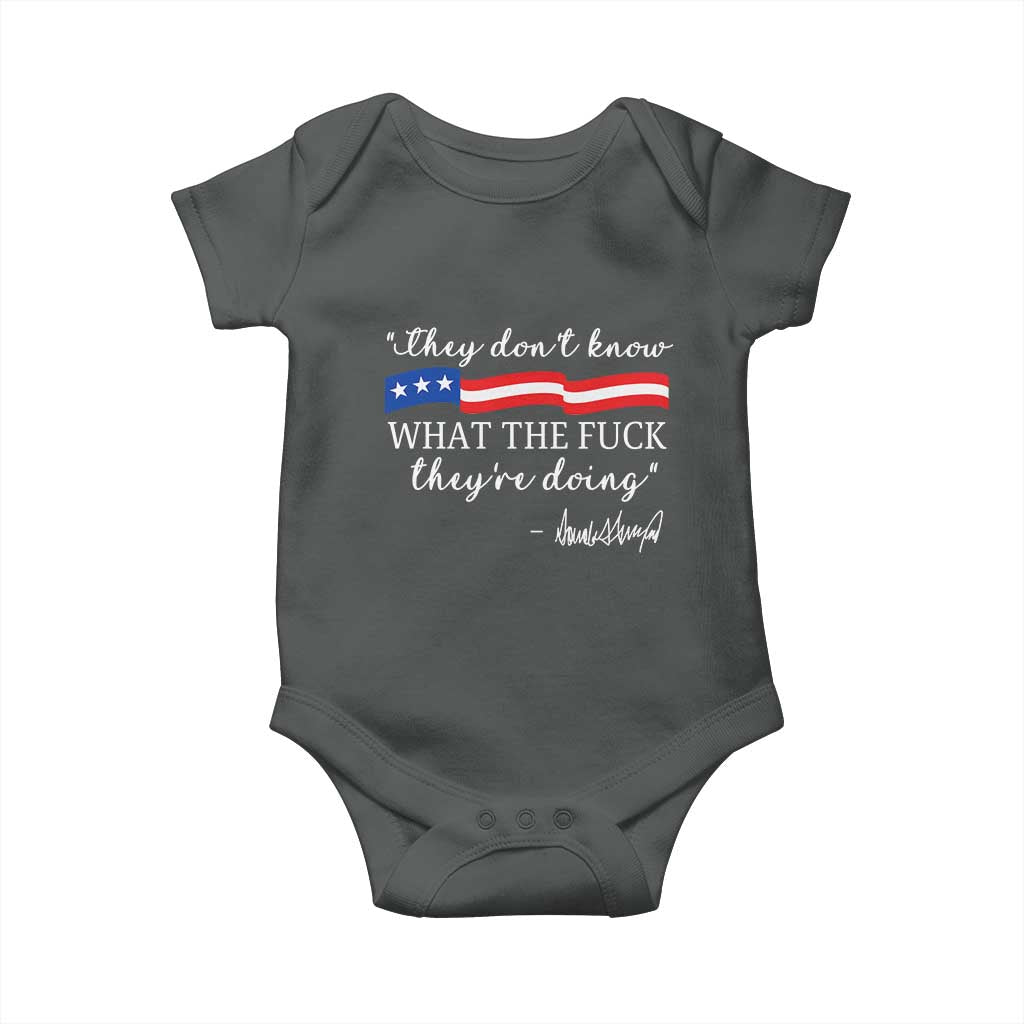 They Dont Know WTF They Are Doing Baby Onesie Red White Blue TS02 Dark Heather Print Your Wear