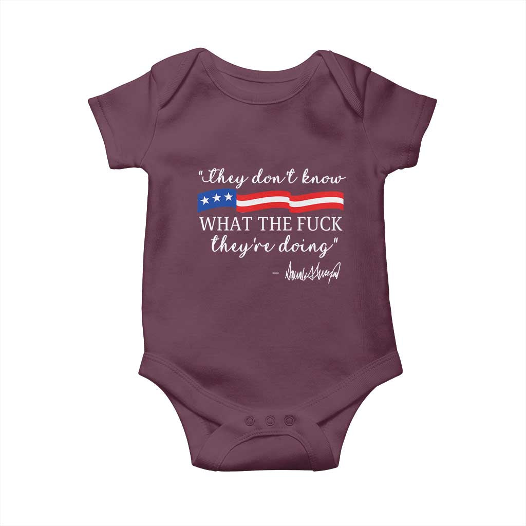 They Dont Know WTF They Are Doing Baby Onesie Red White Blue TS02 Maroon Print Your Wear