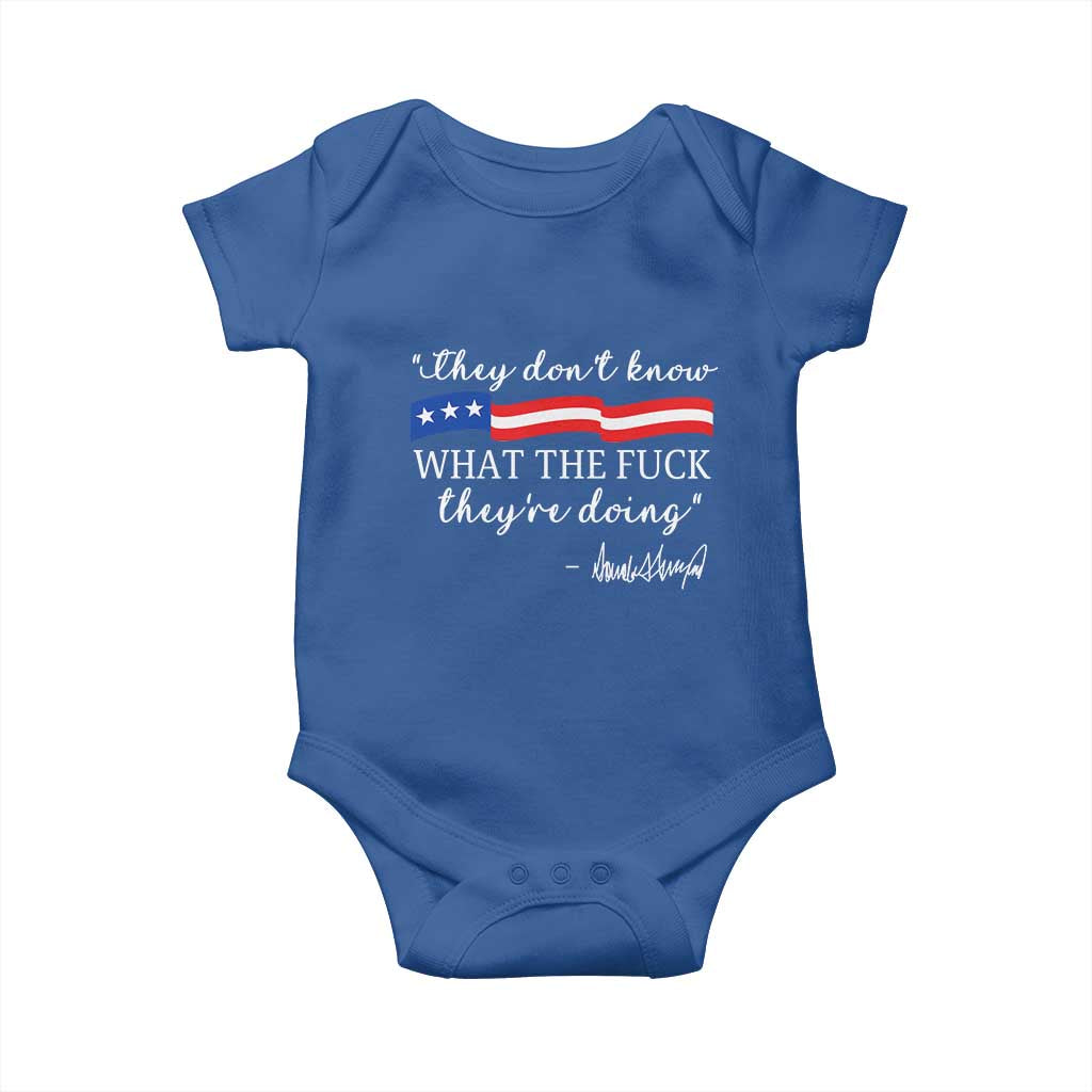 They Dont Know WTF They Are Doing Baby Onesie Red White Blue TS02 Royal Blue Print Your Wear