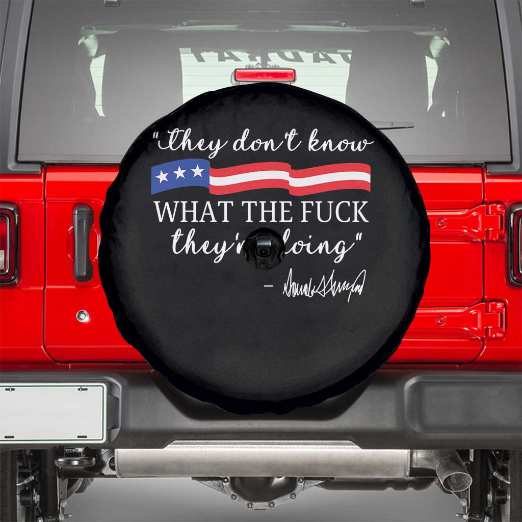 They Dont Know WTF They Are Doing Spare Tire Cover Red White Blue TS02 Black Print Your Wear
