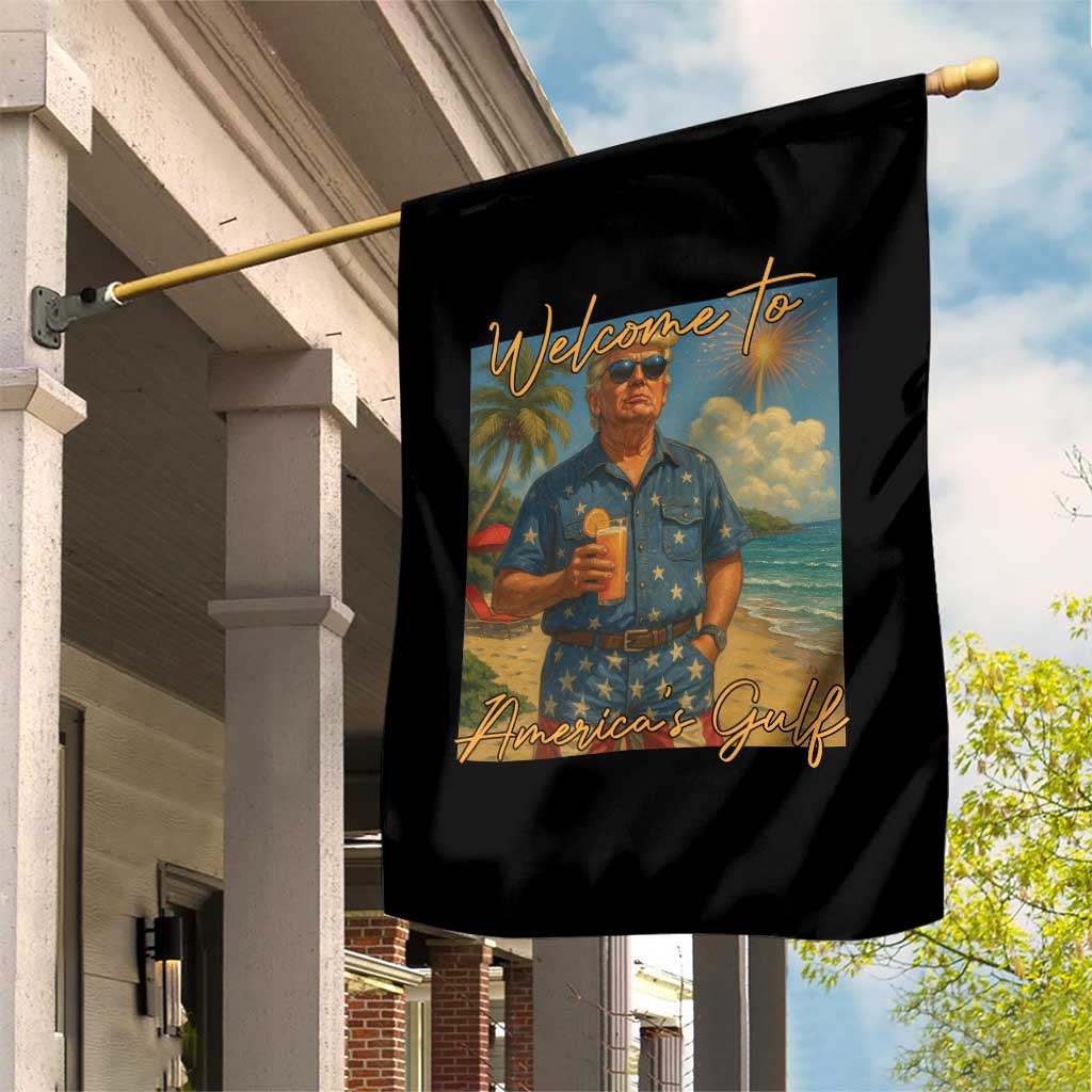 Welcome To Americas Gulf Garden Flag Funny Trump Americana Retro Summer Vibe TS02 Print Your Wear
