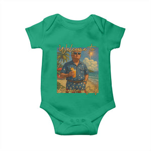 Welcome To Americas Gulf Baby Onesie Funny Trump Americana Retro Summer Vibe TS02 Irish Green Print Your Wear