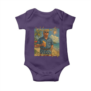 Welcome To Americas Gulf Baby Onesie Funny Trump Americana Retro Summer Vibe TS02 Purple Print Your Wear