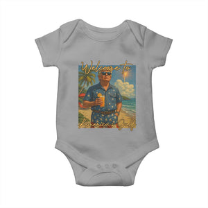 Welcome To Americas Gulf Baby Onesie Funny Trump Americana Retro Summer Vibe TS02 Sport Gray Print Your Wear