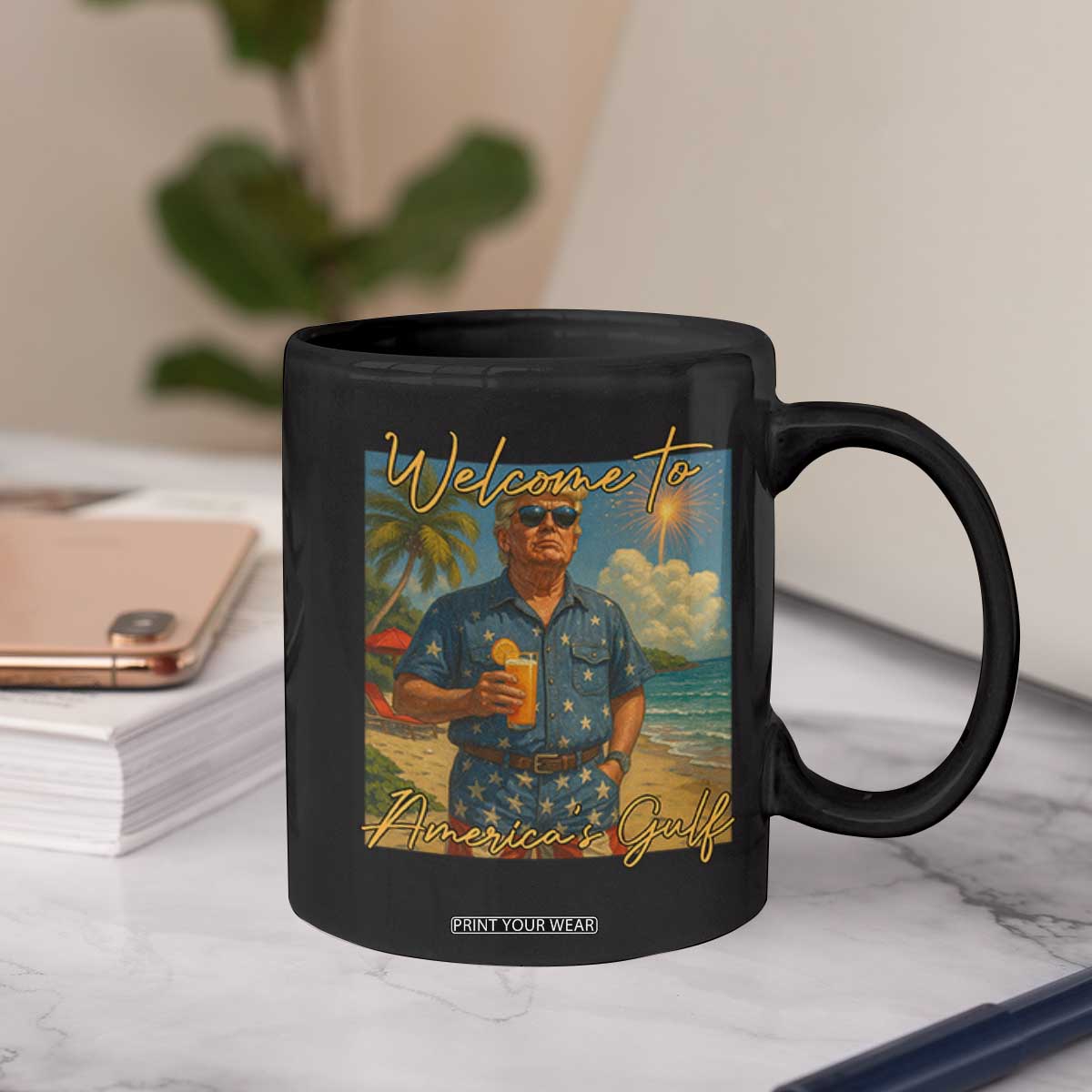 Welcome To Americas Gulf Coffee Mug Funny Trump Americana Retro Summer Vibe TS02 Print Your Wear