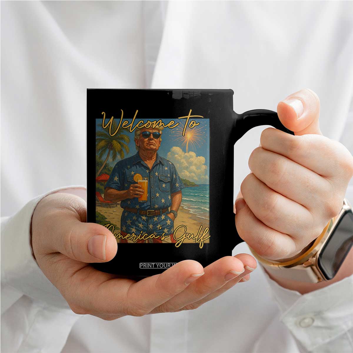 Welcome To Americas Gulf Coffee Mug Funny Trump Americana Retro Summer Vibe TS02 Print Your Wear