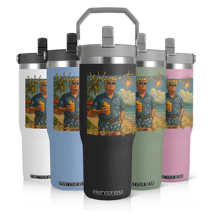 Welcome To Americas Gulf Flip Straw Tumbler Funny Trump Americana Retro Summer Vibe TS02 Print Your Wear