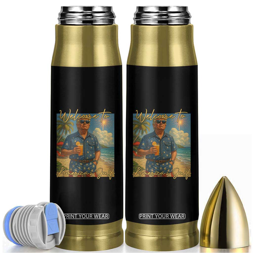 Welcome To Americas Gulf Bullet Tumbler Funny Trump Americana Retro Summer Vibe TS02 Black Print Your Wear